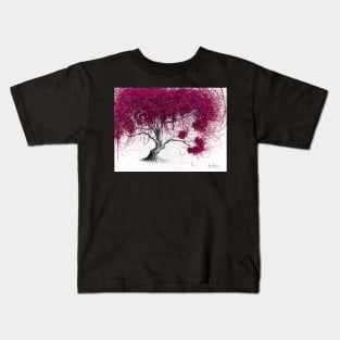 Magenta Kissing Tree Kids T-Shirt